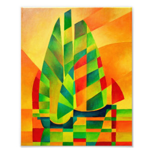 Chinesische Junks, Sonnenuntergänge, Segel und Sch Fotodruck