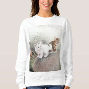 Chinesische Kätzchen der Katzen-Kunst-zwei Sweatshirt