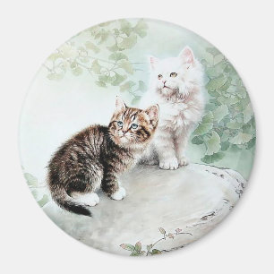 Chinesische Katzen der Katzen-Kunst-zwei Magnet