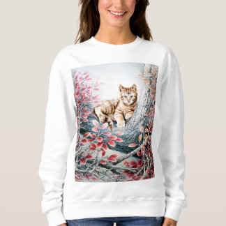 Chinesische Katzen-Kunst im Baum Sweatshirt