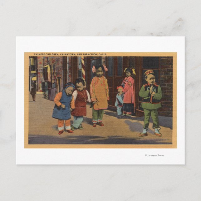 Chinesische Kinder in Chinatown - San Francisco, C Postkarte (Vorderseite)