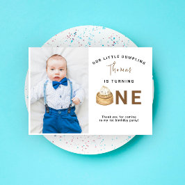 Chinesische Knödel zum ersten Geburtstag Dankeskarte