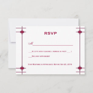 Chinesische Knoten Doppeltes Glück Hochzeit RSVP Karte