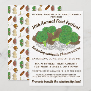 Chinesische Küche Rindfleisch und Broccoli Food Fe Einladung