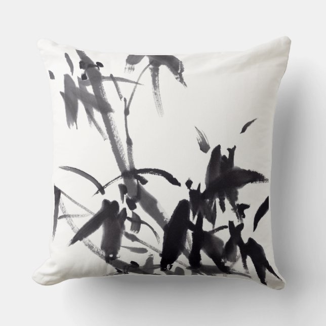 Chinesische Kunst mit Bambusmotiv Kissen (Vorderseite)