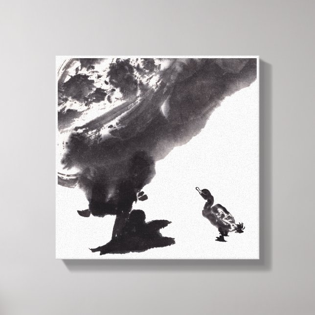 Chinesische Kunst mit Entenmotiv Leinwanddruck (Vorderseite)