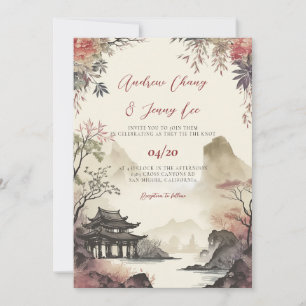Chinesische Landschaft Hochzeitseinladung Einladung