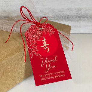 Chinesische "Langlebigkeit" Geburtstag Ranunculus Geschenkanhänger