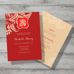 Chinesische Langlebigkeit (Shou) Einladung zum Geb