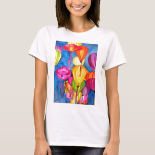 Chinesische Lanterns Aquarellkunst T-Shirt