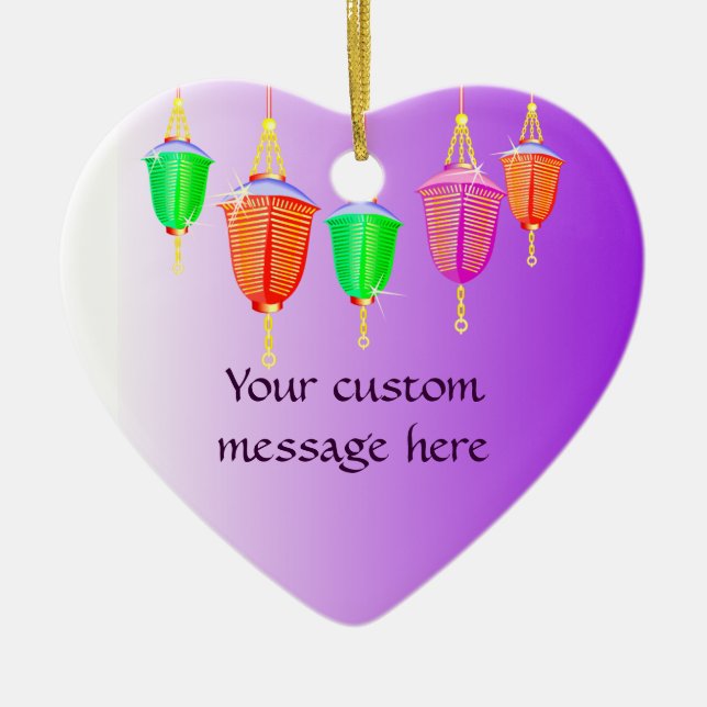 Chinesische Lanterns-Ornament Keramikornament (Vorne)