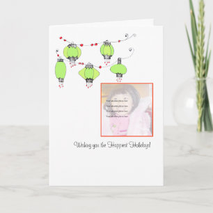 Chinesische Laternen-Fotokarte Feiertagskarte