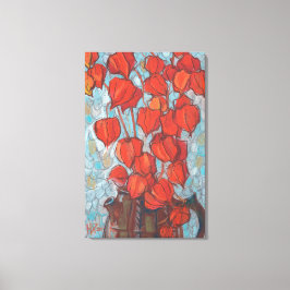 Chinesische Laternen, Physalis Autumn Floral Maler Leinwanddruck