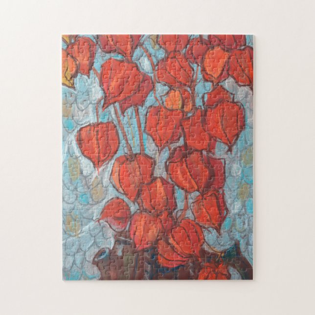 Chinesische Laternen, Physalis Autumn Floral Maler Puzzle (Vertikal)