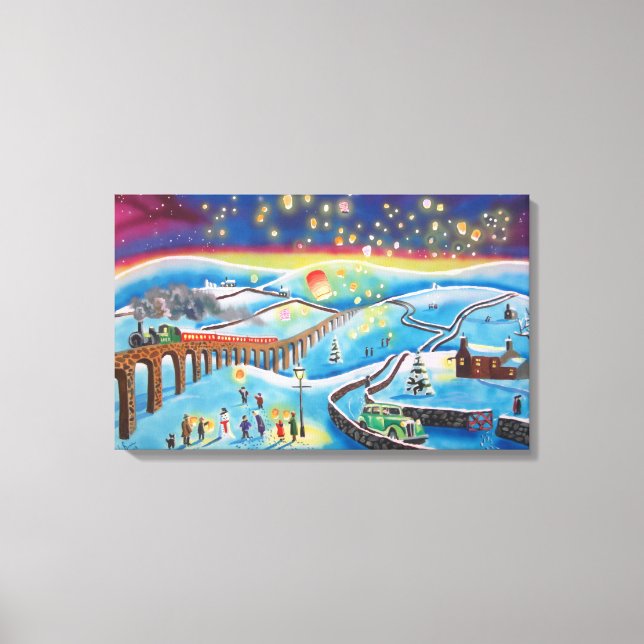 Chinesische Laternen Winterlandschaft Gordon Bruce Leinwanddruck (Vorderseite)