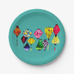 Chinesische Laternenfarbkunst Pappteller