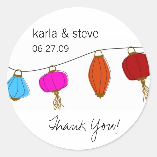 Chinesische Laternenkleber Runder Aufkleber (Vorderseite)