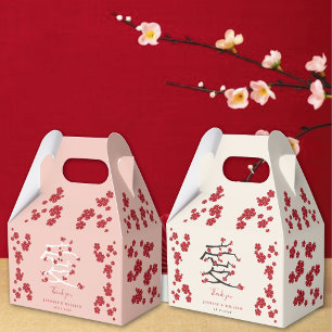 Chinesische Liebes-Rote-Kirschblüten-Hochzeitsfeie Geschenkschachtel