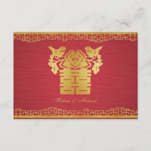 Chinesische Liebesvögel Doppelglückliche RSVP-Kart RSVP Karte