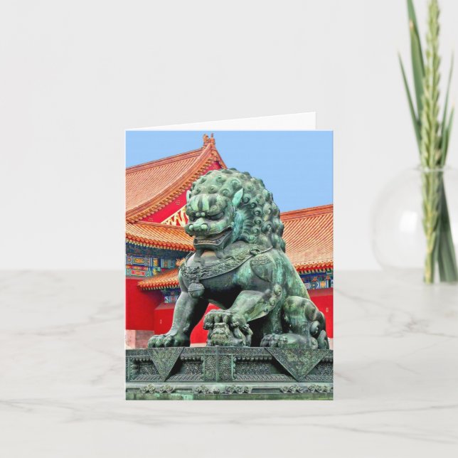 Chinesische Lion-Note-Karte Karte (Vorderseite)