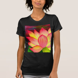 Chinesische Lotos-Wasser-Lilien-Blumen-Kunst - T-Shirt