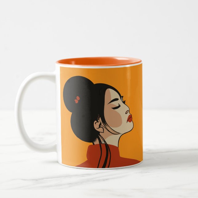 chinesische Mädchenfrisuren Zweifarbige Tasse (Links)