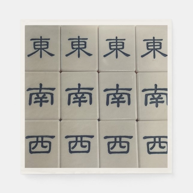 Chinesische Mahjong-Windkacheln Servietten (Vorderseite)