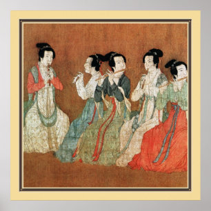 Chinesische Malerei, Damen Poster