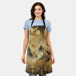 Chinesische Malerei Imitate Golden Dripping Mit Mo Schürze