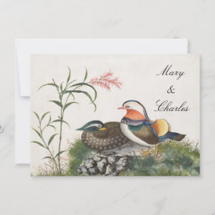 Chinesische Malerei mit Mandarin Duck Einladung