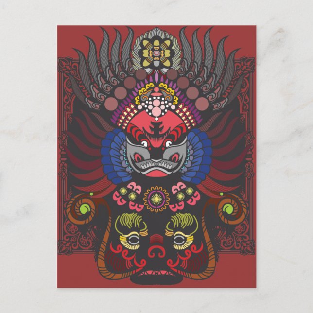 Chinesische Maske Postkarte (Vorderseite)