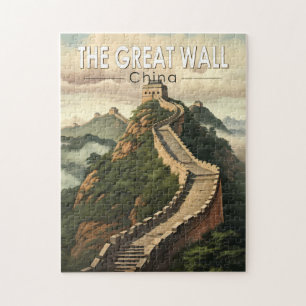 Chinesische Mauer Reise Kunst Vintage Puzzle