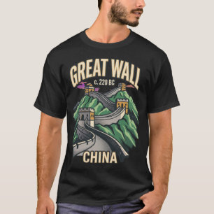 Chinesische Mauer Vintage-Reiseposter Retro 70 T-Shirt