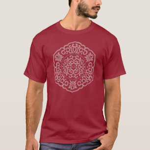 Chinesische Medallion rosa T-Shirt