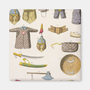 Chinesische MilitärWaffen und Kleid, Illustration Magnet