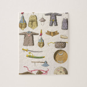 Chinesische MilitärWaffen und Kleid, Illustration Puzzle