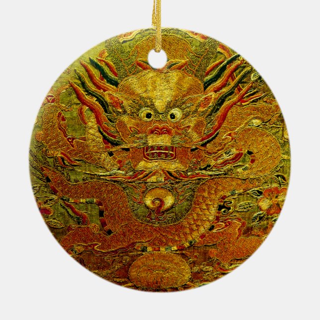 Chinesische Ming-Dynastie Stickerei des goldenen Keramik Ornament (Hinten)