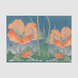 CHINESISCHE MOHNBLUMEN im BLAUEN Seidenpapier