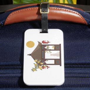 Chinesische Mondkatze Mitte des Herbstes im tradit Gepäckanhänger