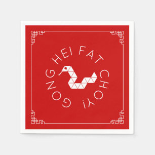 Chinesische Neujahr Origami Snake Napkins Serviette