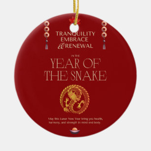 CHINESISCHE NEUJAHRESKARTE KERAMIK ORNAMENT