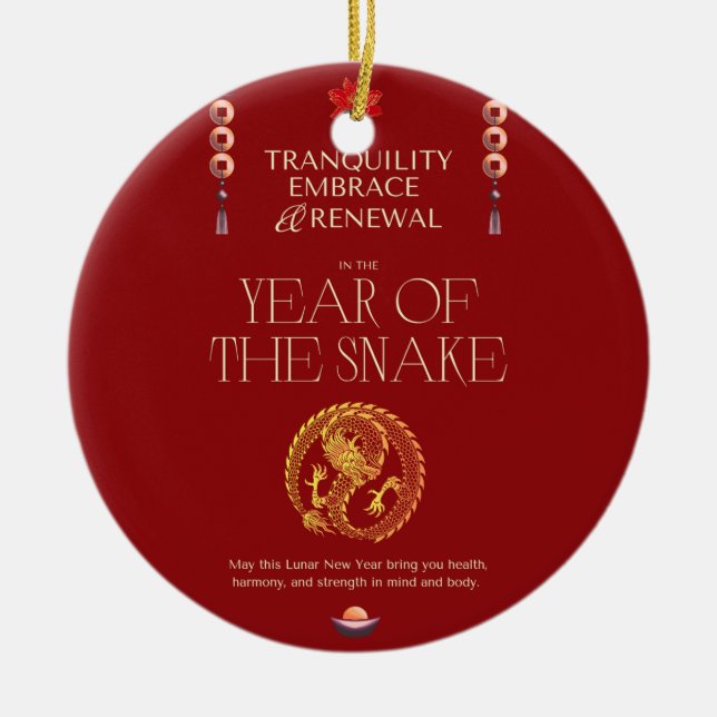 CHINESISCHE NEUJAHRESKARTE KERAMIK ORNAMENT (Vorne)