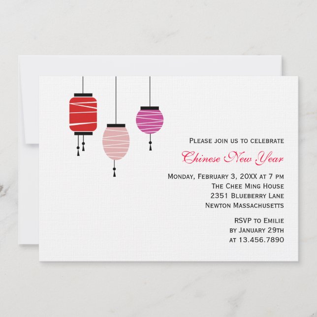 Chinesische Neujahrsklänge Einladung (Vorderseite)