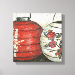 Chinesische Neujahrslinien mit Blumendruck Leinwanddruck