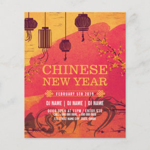 Chinesische Neujahrsveranstaltung - Party Einladun Flyer