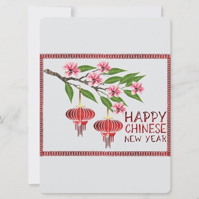 Chinesische Neujahrswünsche Feiertagskarte (Vorderseite)