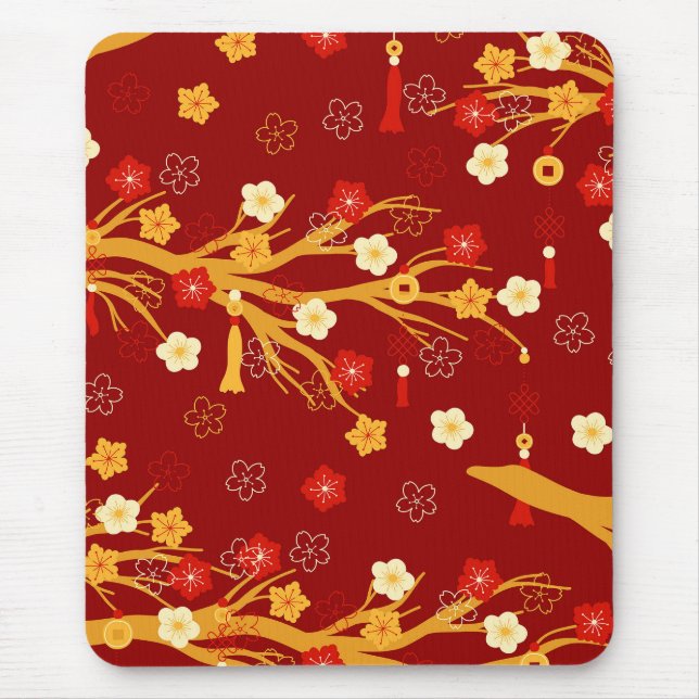 Chinesische Neujahrszweige und Klassenzimmer Mousepad (Vorne)