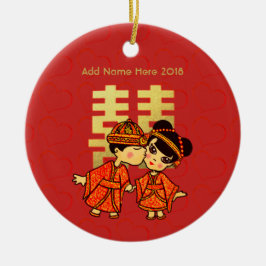 Chinesische Niedliche Brautbräuche - Personalisier Keramik Ornament