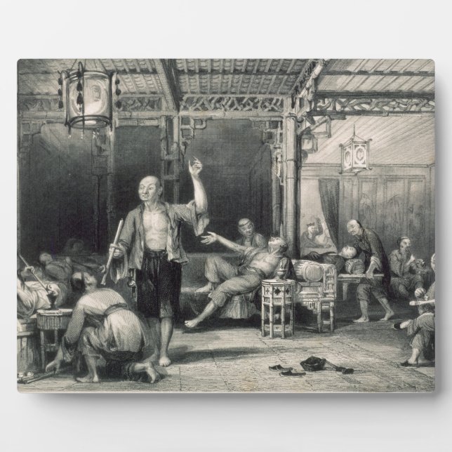 Chinesische Opiumraucher, aus "China in einer Seri Fotoplatte (Vorderseite)