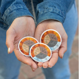 Chinesische Orgeluhr-Meridiane Akupunkturelemente Button